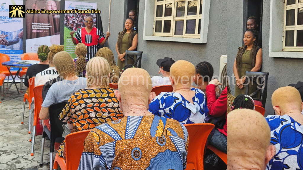 Persons living with albinism in Nigeria Albinism support group Nigeria Albino Empowerment Foundation Albinism awareness Nigeria Inclusion for persons with albinism Albinism advocacy Nigeria Support for persons with albinism Empowerment of persons with albinism Albinism community Nigeria Disability inclusion Nigeria Sunscreen and sun protection for albinism Breaking myths about albinism Albinism mentorship and empowerment
